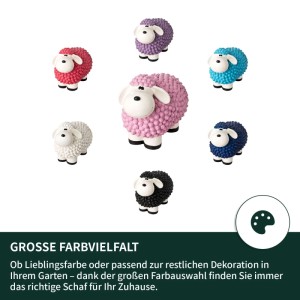 VERDOBA Bunte Mini Schafe Gartenfiguren Pastell Pink