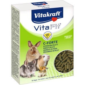 Vitakraft Vita Fit C-Forte Nagerfutter, Petersilien-Pellets für Meerschweinchen und andere Nager.