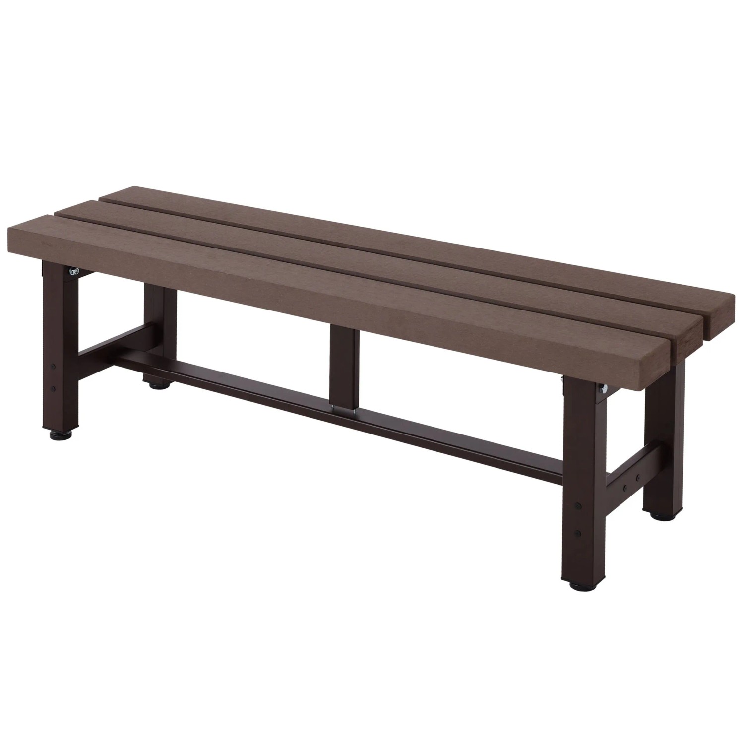 PROREGAL Alu Gartenbank HxBxT 40x120x34cm Bank Parkbank Sitzbank Balkonbank Wetterfest WPC Braun
