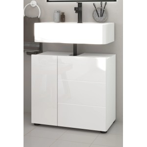 Inn.Furn Waschbeckenunterschrank Weiß Hochglanz 60 cm Larik