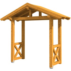 Skan Holz Haustür-Vordach Stralsund 4, Eiche hell lasiert, 289x116 cm, aus Holz.