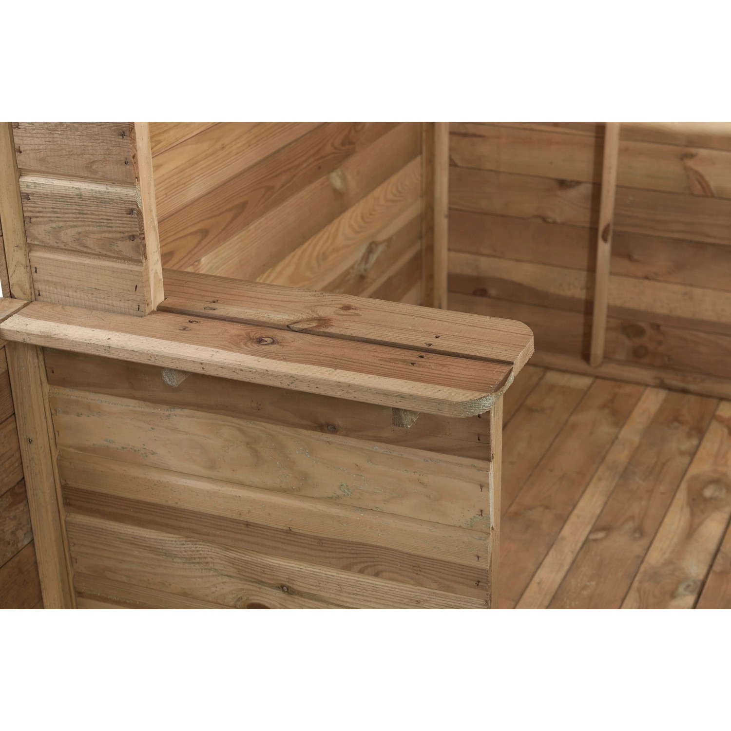 Detailansicht: SwingKing Spielhaus Laura aus Holz, Veranda mit Theke.