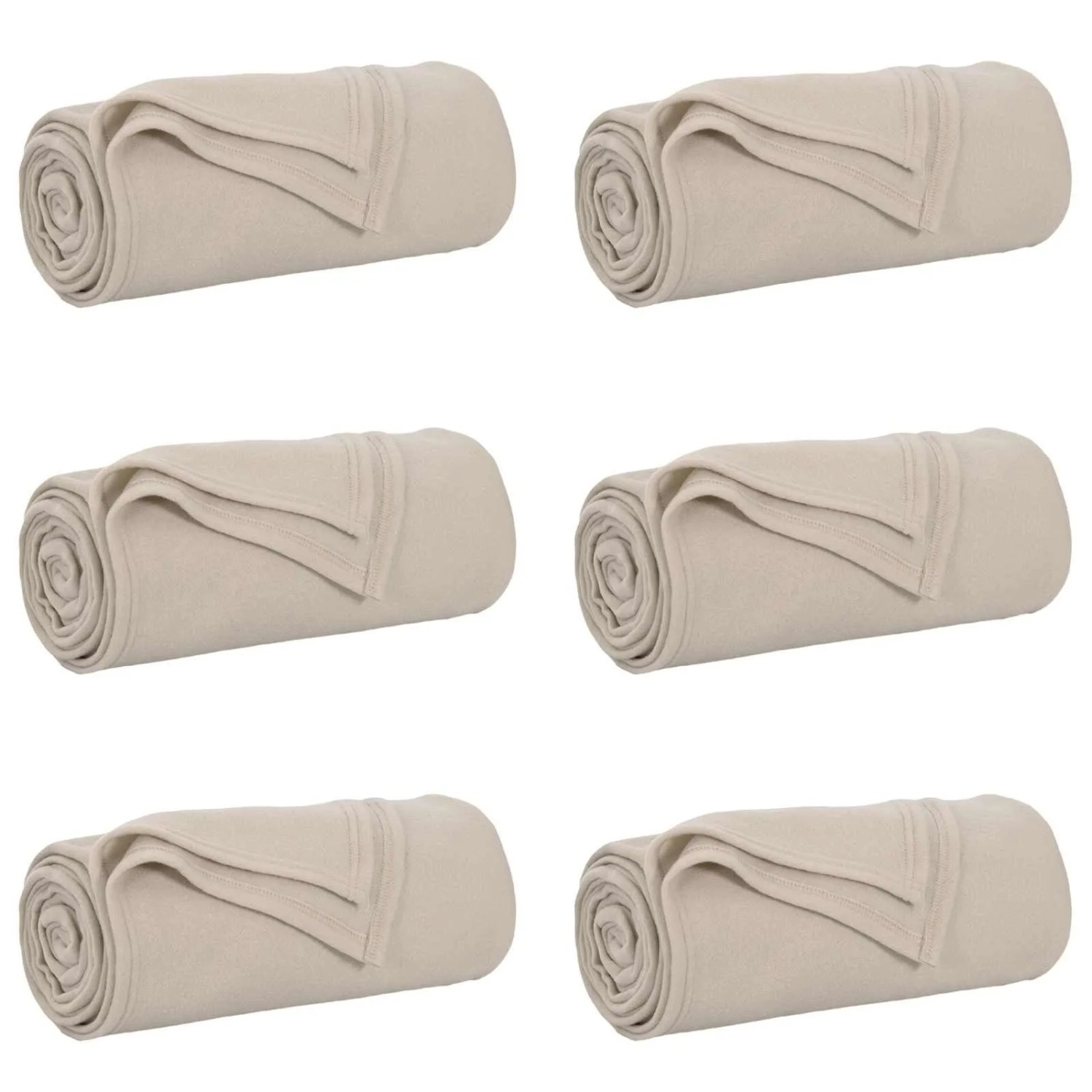 vidaXL Wohndecken 6 Stück Beige 170 x 130 cm Fleece 42017045