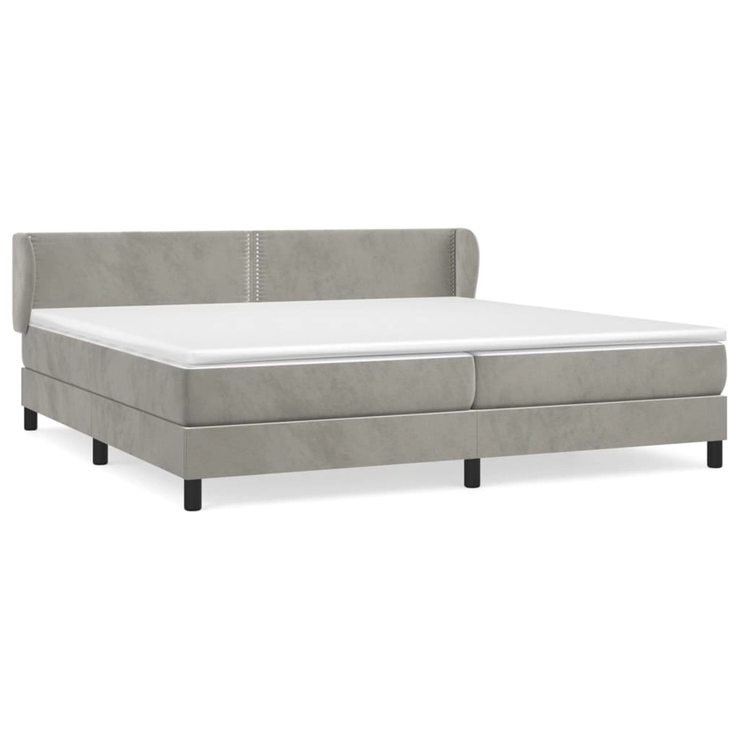 vidaXL Boxspringbett Boxspringbett mit Matratze Hellgrau 200x200 cm Samt Be günstig online kaufen