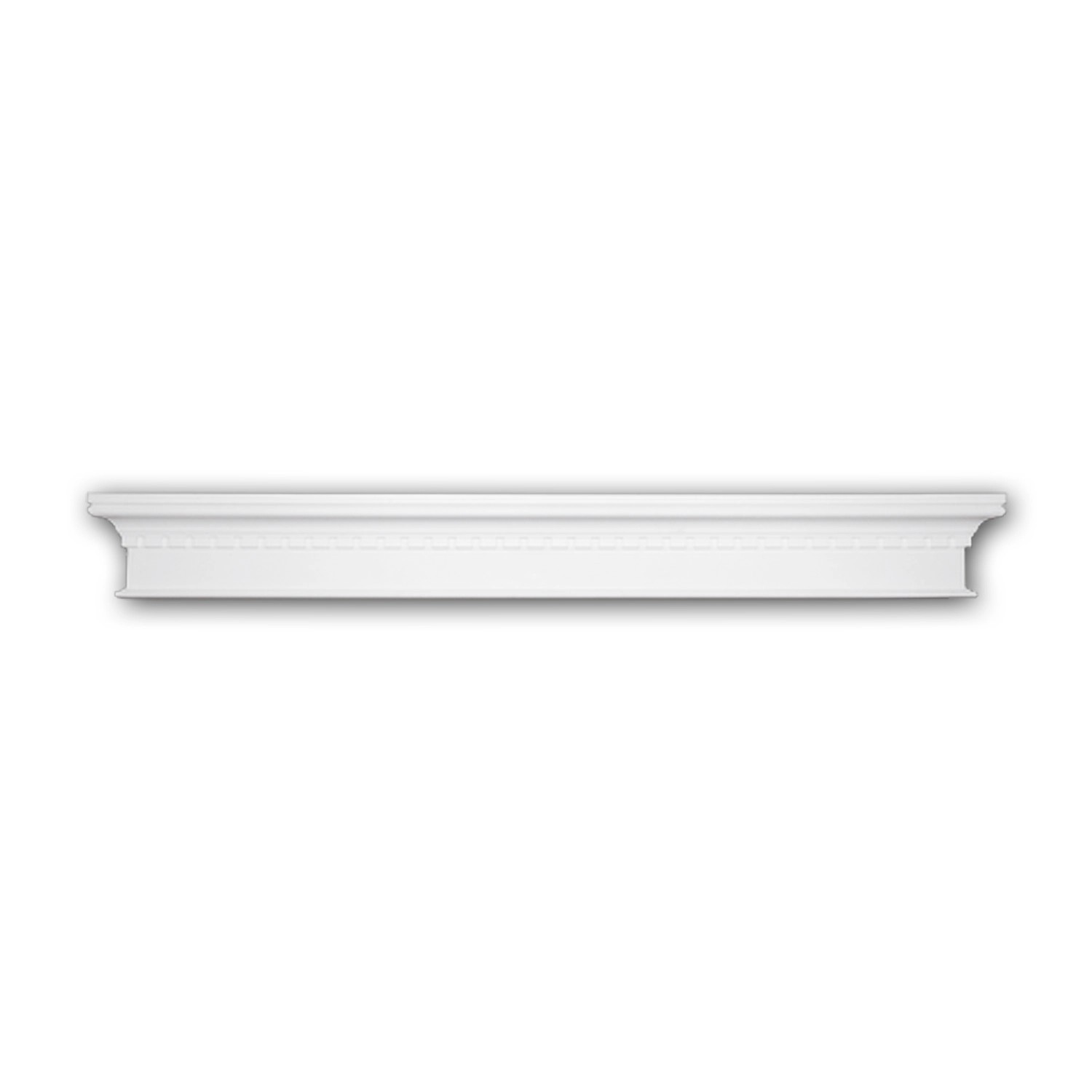 PROFHOME 163002 Pediment Türumrandung Stuckdekor aus Polyurethan 128,0 cm x 14,6 cm x 5,7 cm Weiß