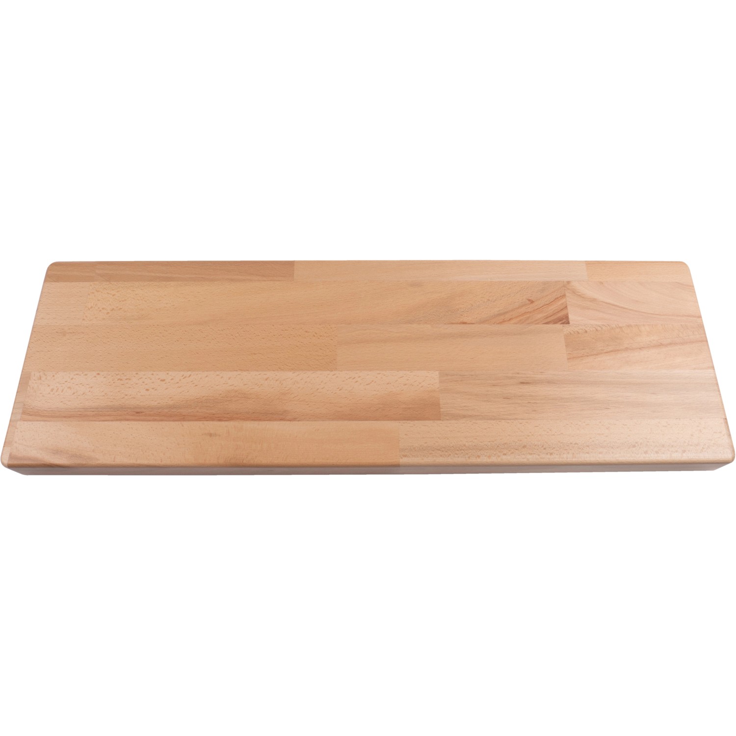 Detailaufnahme einer einzelnen Stufe der Dolle Mittelholmtreppe Dublin aus Buchenholz.