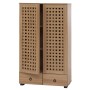 MCW Schrank N87 3D-Flecht-Design Soft-Close 138x80x36cm Braun