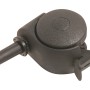 Schwarze Doppelrolle Ø 50 mm mit Stift und Feststeller, Tragkraft 30 kg.