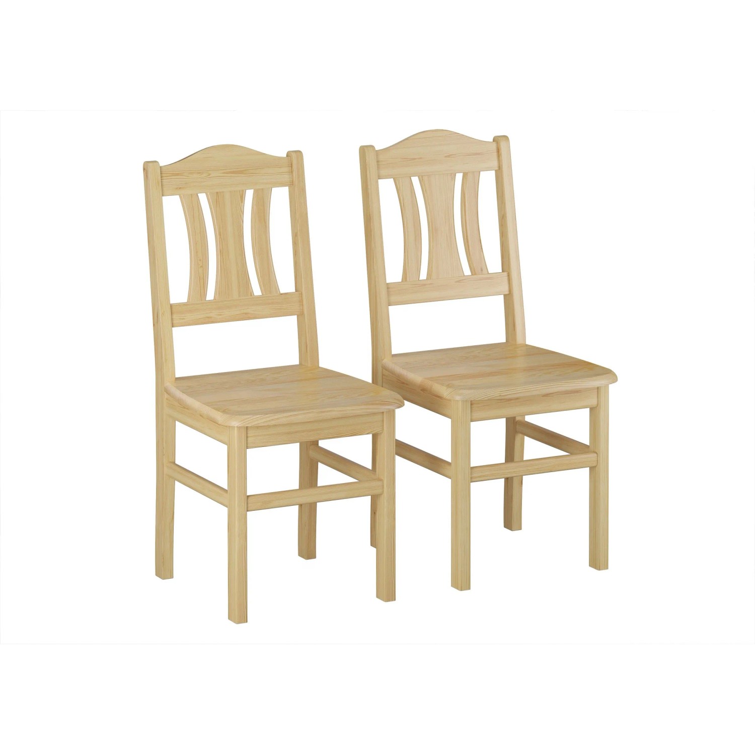 Erst-Holz Küchenstuhl Robust Massivholzstuhl Kiefer Doppelpack oder Einzelstuhl Doppelpack