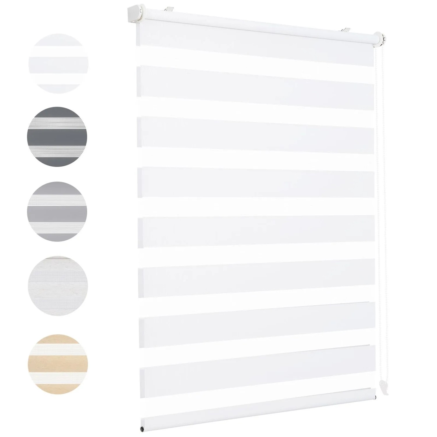 Sekey Doppelrollo Klemmfix ohne Bohren für Fenster Blickdicht 75x120cm Weiß