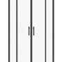 Viertelkreis-Duschkabine mit Schiebetür, 6 mm ESG Sicherheitsglas und schwarzmatten Profilen. Moderne Runddusche.