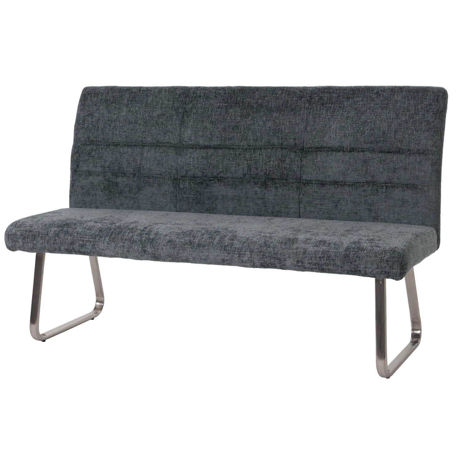 MCW Sitzbank G55 Edelstahl Gebürstet Stoff/Textil Chenille Öko-Tex 160cm Blau-Grün