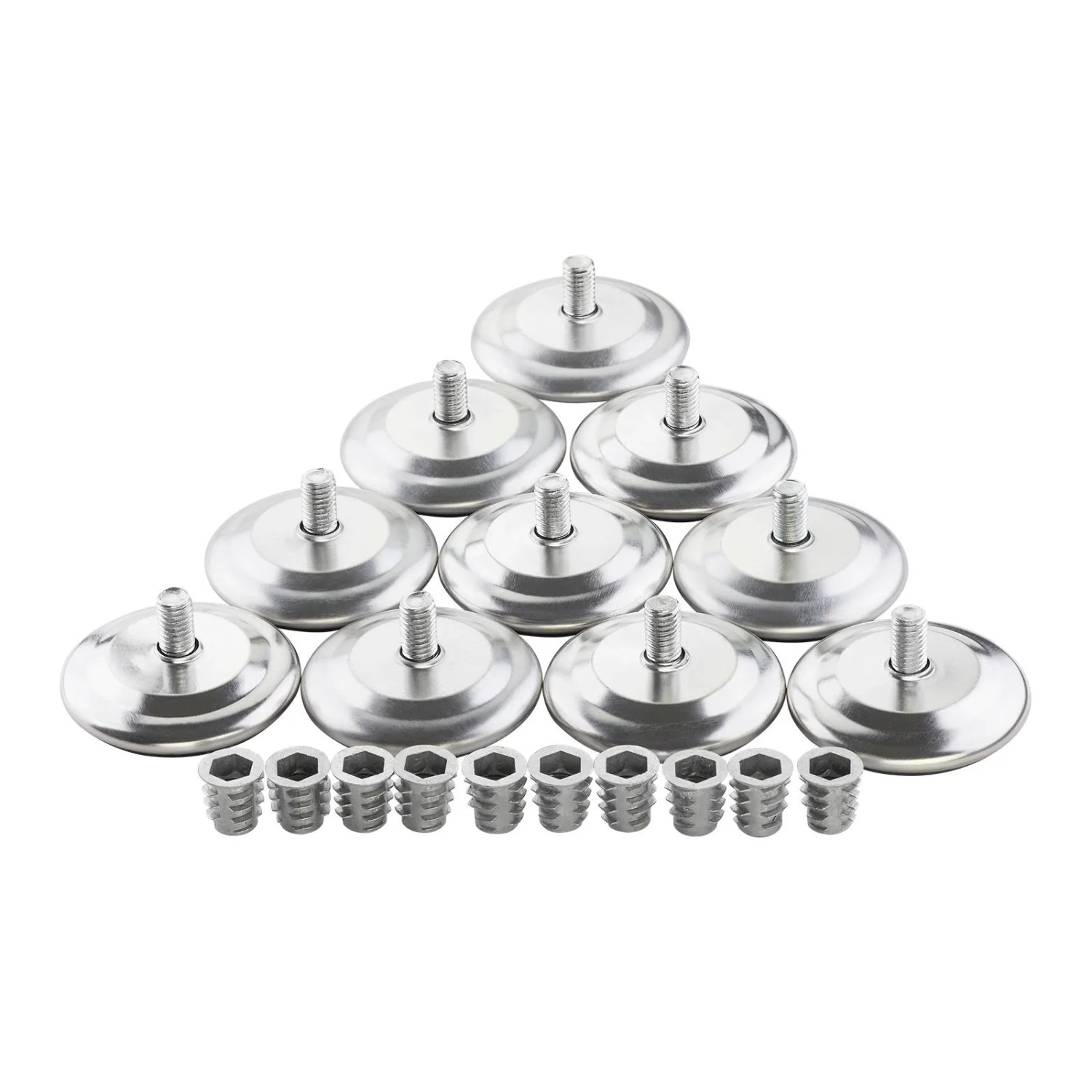 SOTECH 10er Set Verstellfüße MOBILIA Ø50 mm M8x15 inkl. Einschraubmuffen