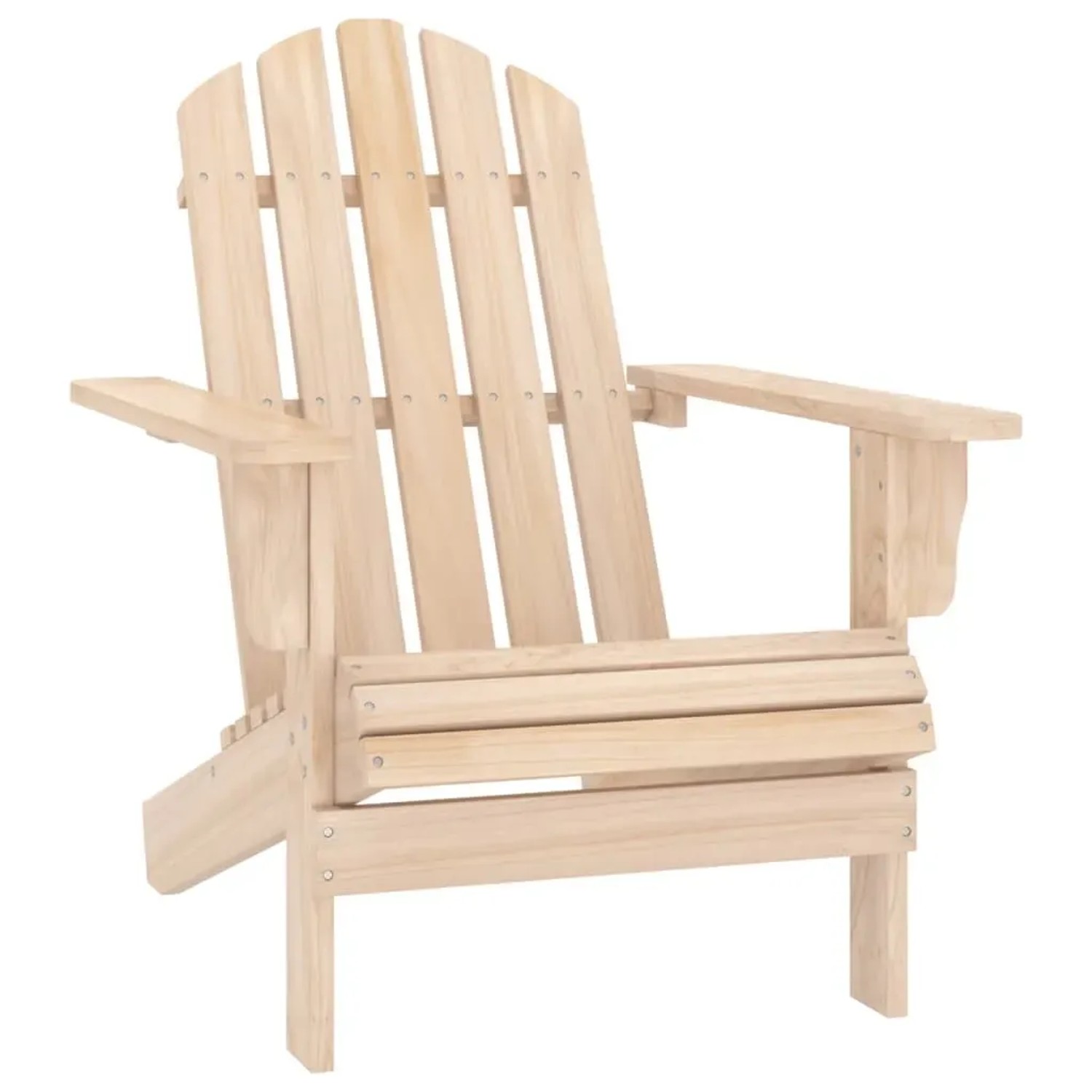 Adirondack Gartenstuhl mit Tisch aus Tannenholz, naturbelassen für Garten und Terrasse.
