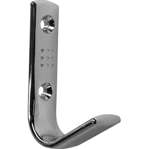 Glänzender, verchromter Wandhaken 1607 aus Metall für die einfache Montage.