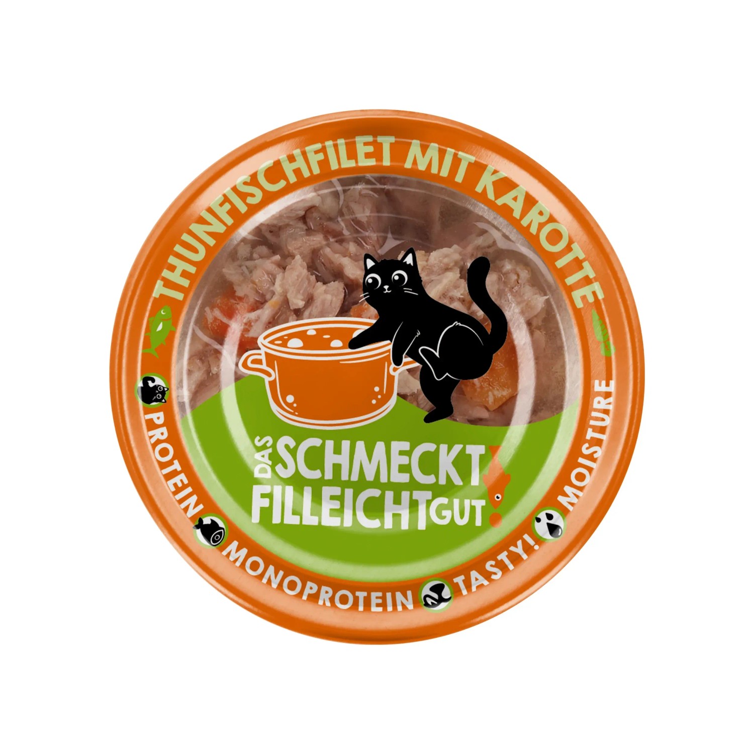 Lucky Lou Katzen-Nassfutter Thunfisch Karotte in Broth, 70g Dose. Katzenfutter mit Thunfisch und Karotten.