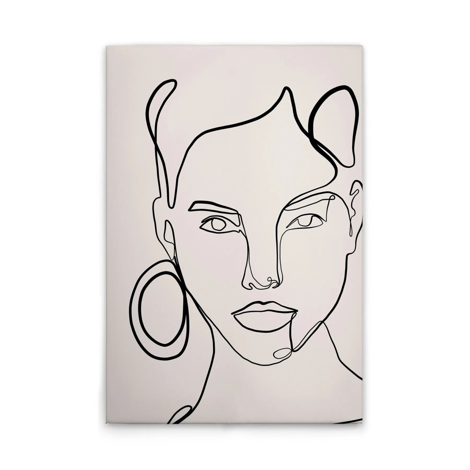 Tadessi Leinwandbild - M1-No.51356 - Gesicht Oneliner - 30 x 45 cm - Querformat