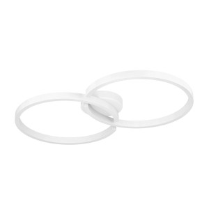 Weiße LED-Deckenleuchte Eglo Amandolo mit zwei Ringen und CCT/RGB Funktion.