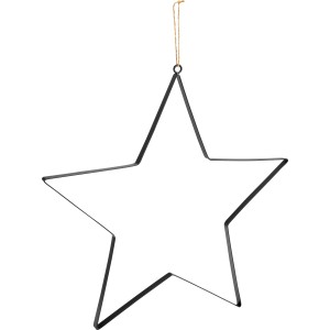 Schwarzer Deko-Stern aus Metall zum Aufhängen, 40 cm, für Weihnachtsdekoration.