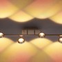 Nickel-matte OBI LED Spot Rotello mit 4 Strahlern und warmweißem Licht für Akzentbeleuchtung.