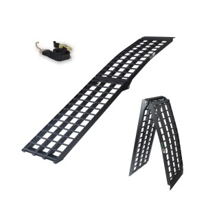 TRUTZHOLM Auffahrrampe, 230cm, klappbar, schwarz, mit Spanngurt. Zubehör für Autoanhänger.
