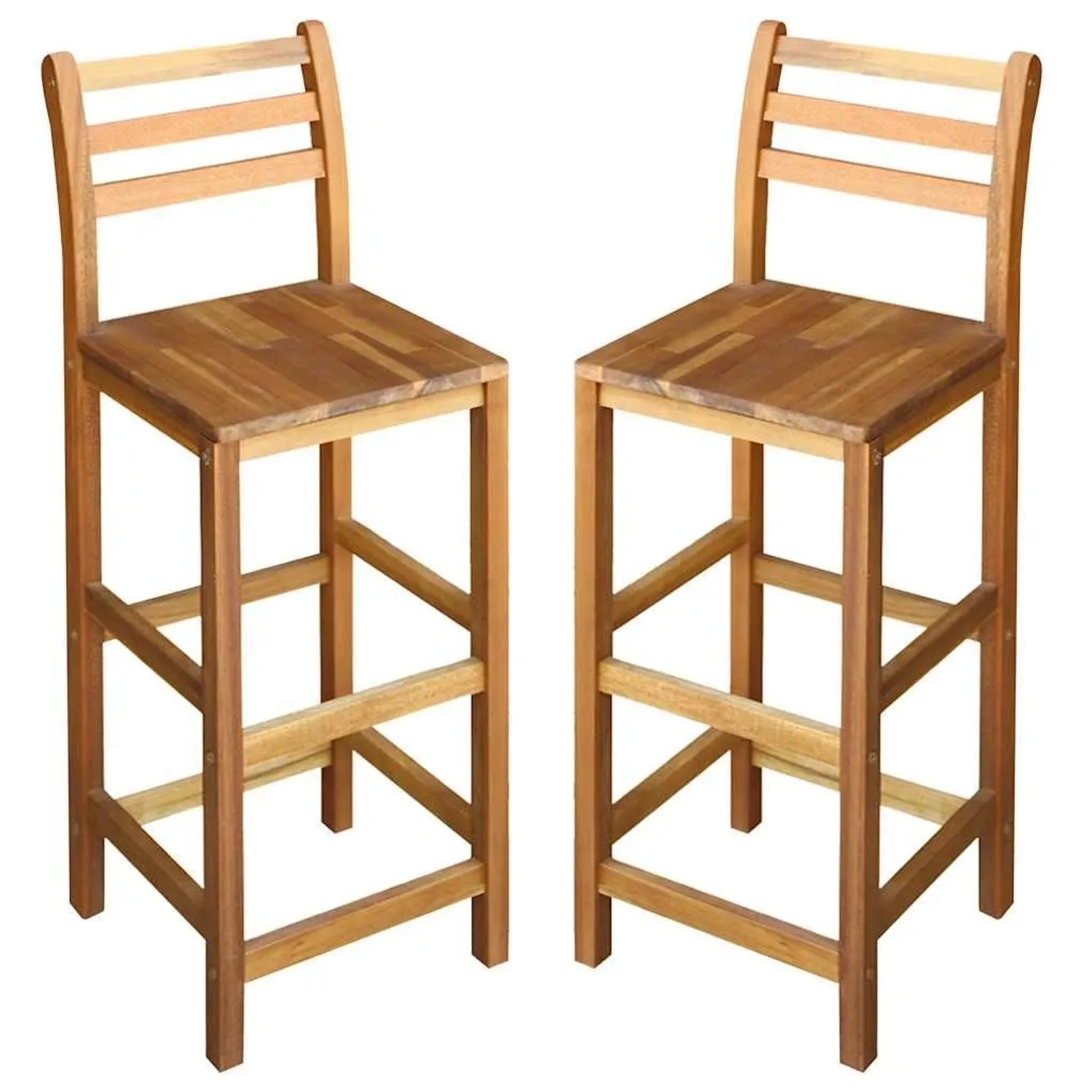 vidaXL Barhocker 2 Stk Massivholz Akazie 44130