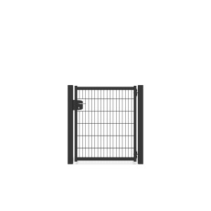 Zaunguru Gartentür Berlin, 123x122.9 cm, RAL 7016, mit Schloss, 180° Öffnungswinkel.