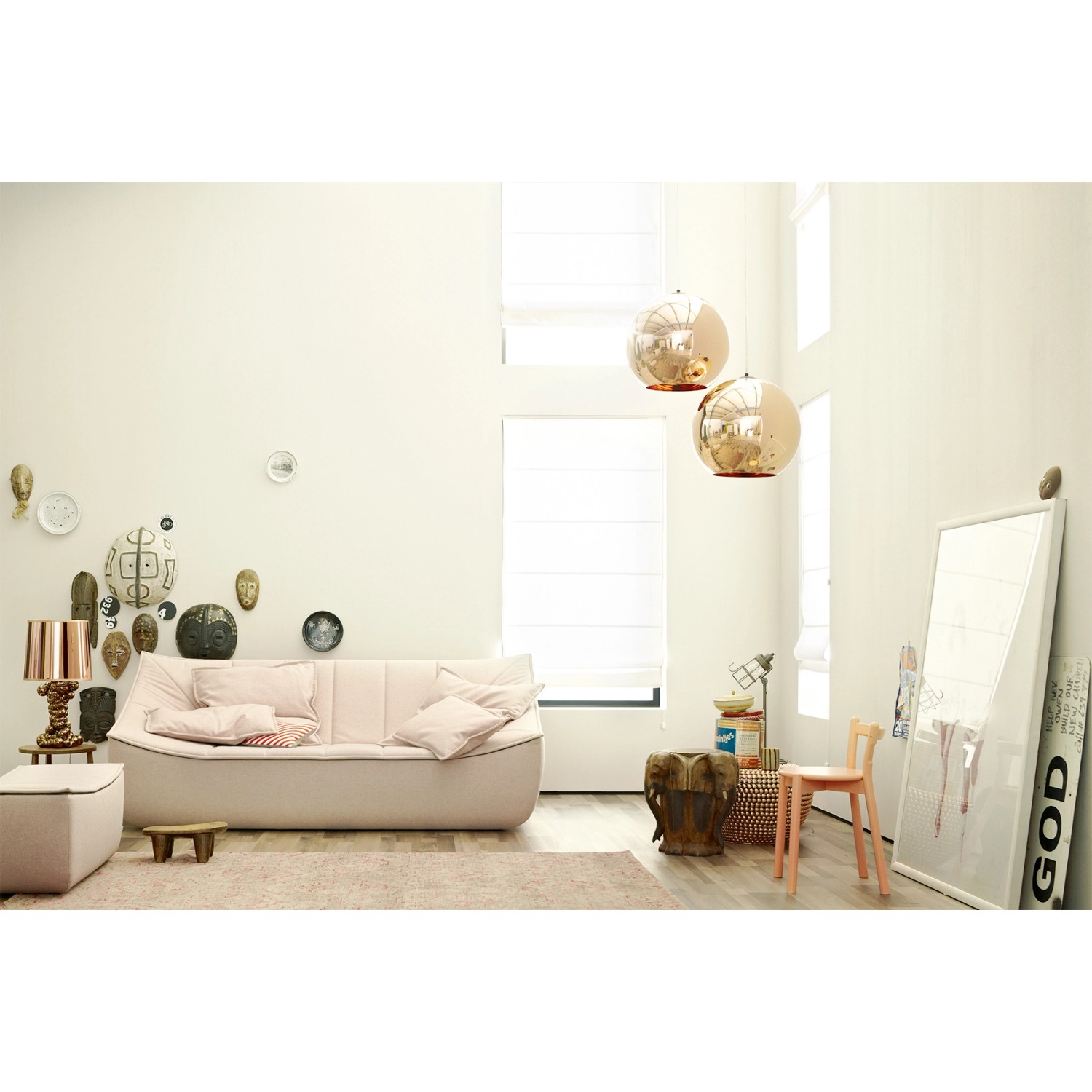 Wohnraum in Wool: Matte Wandfarbe Schöner Wohnen Trendfarbe in hellem Grau-Beige.