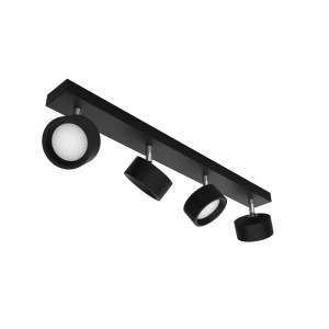 Philips Bracia 4-flammige LED-Spotleuchte in Schwarz. Verstellbare Strahler für gezieltes Licht.