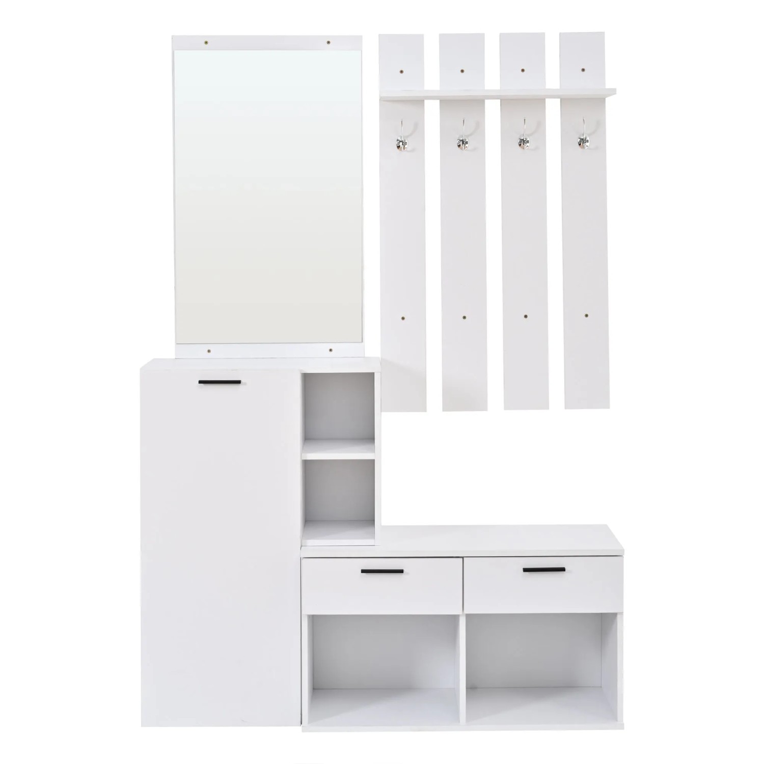 Merax Flurgarderobe 120x35x175.5cm Schuhschrank Weiß