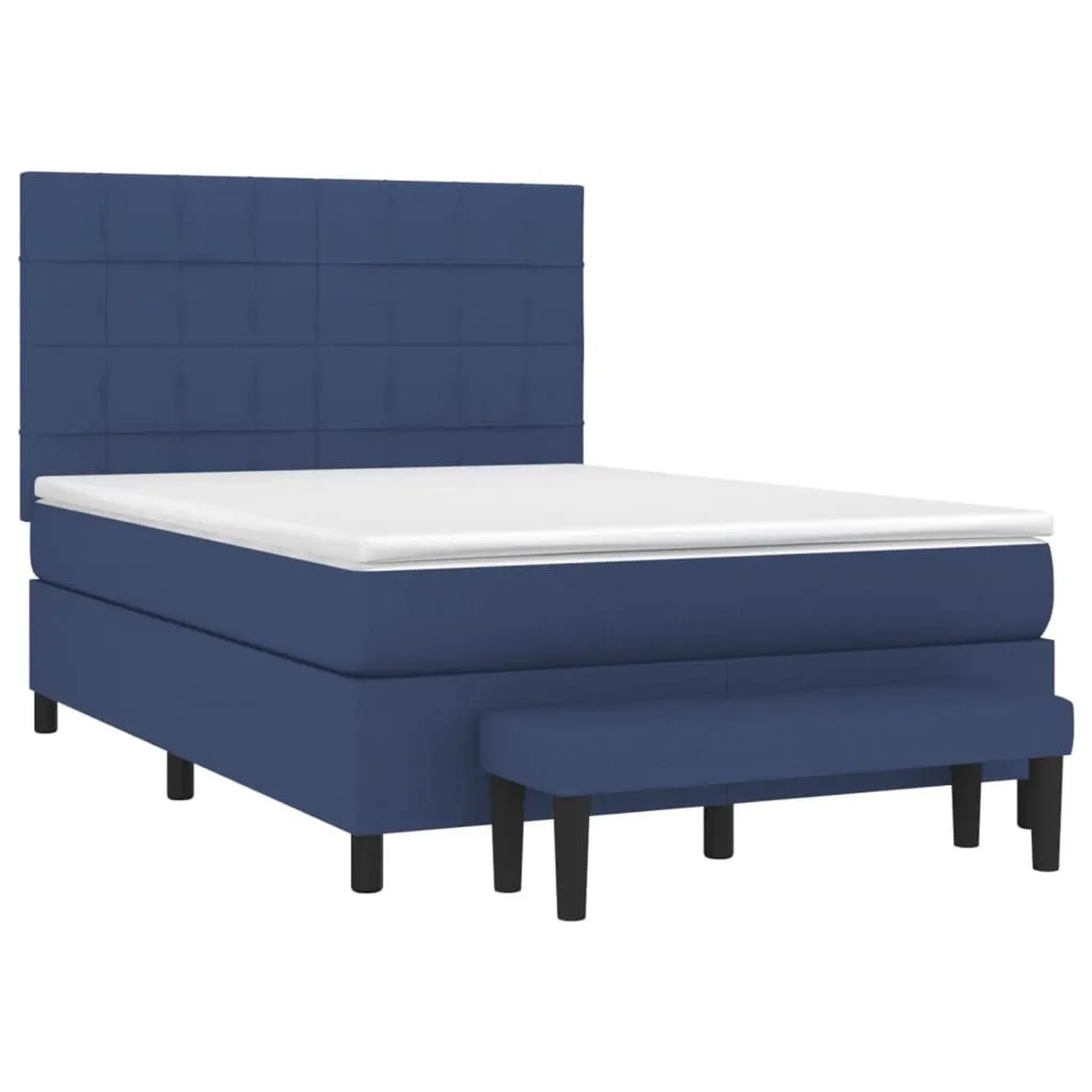 vidaXL Boxspringbett mit Matratze Blau 140x190 cm Stoff 3136595 günstig online kaufen