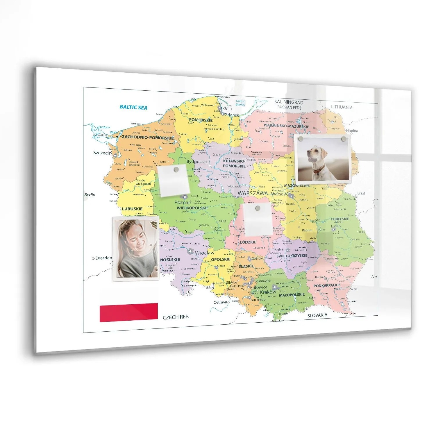 Tulup Glasmagnettafel Karte Von Polen 90x60 cm Glastafel Magnetisch Beschre günstig online kaufen