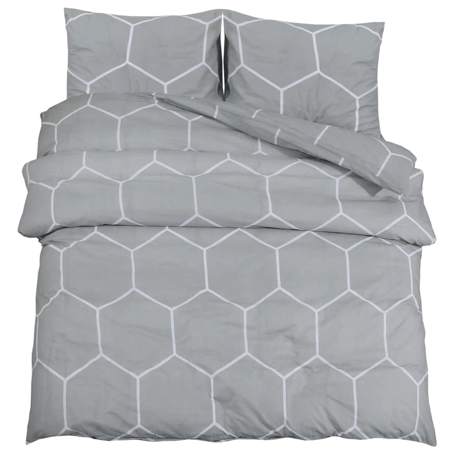 vidaXL Bettwäsche-Set Grau 200x200 cm Baumwolle 136459 günstig online kaufen
