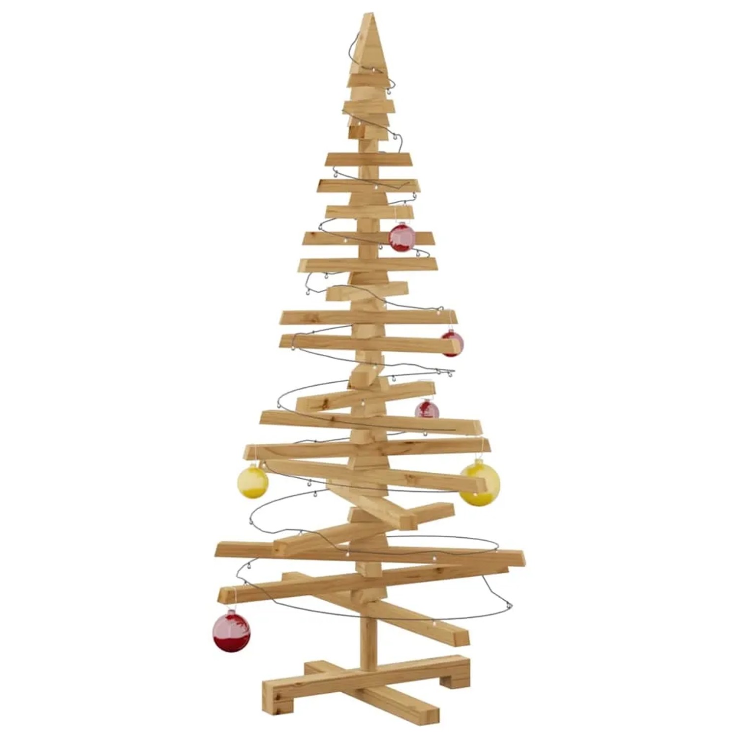 vidaXL Holz Weihnachtsbaum mit Ständer Braun 120 cm Massivholz Kiefer 42016699