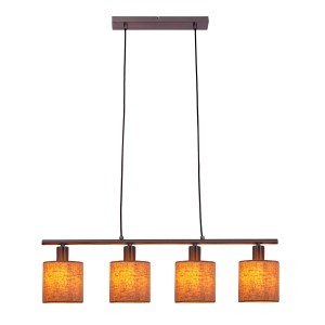 Näve Pendelleuchte Maron, 4-flammig, Naturfarben, Textilschirme. Ideal für Esszimmer und Wohnbereich.