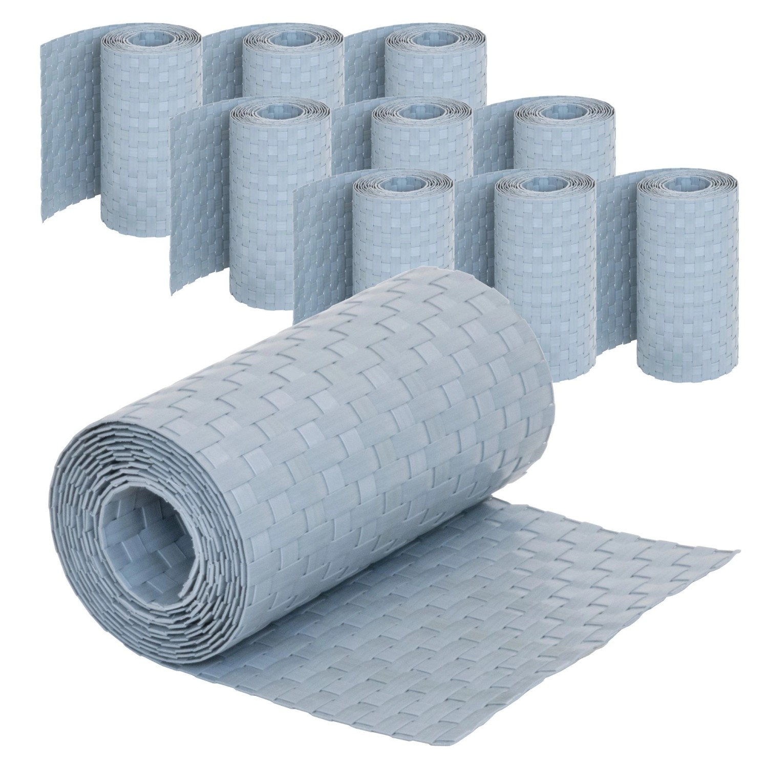 Jardinion Sichtschutzstreifen 10x 250cm x 19cm x 2,4mm Hellgrau Blickdicht günstig online kaufen