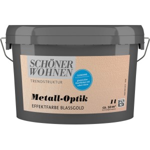 Schöner Wohnen Metall-Optik Blassgold, 1 Liter Dose Effektfarbe glänzend.