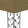 Detailansicht Pavillon mit Doppeldach, 3x4 m, Taupe, Stahlgestell mit Blätterdekor.