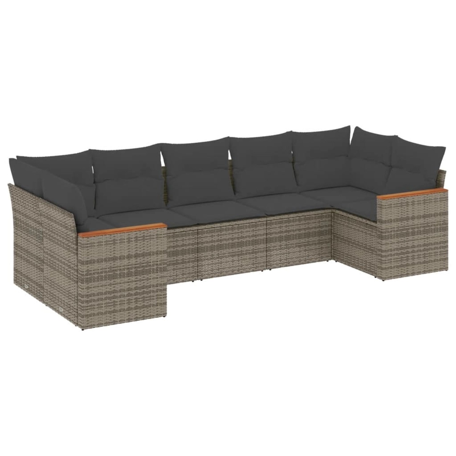 vidaXL 7-Tlg Garten-Sofagarnitur mit Kissen Grau Poly Rattan 3226270 günstig online kaufen