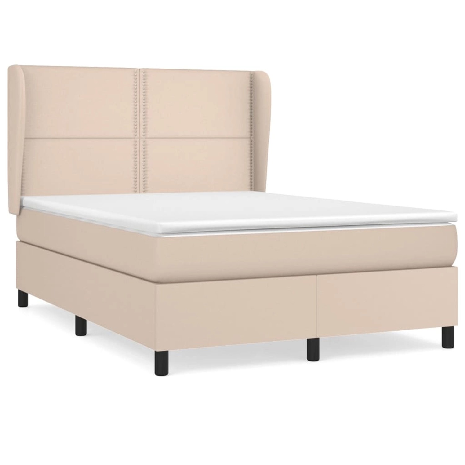 Vidaxl Boxspringbett Matratze Cappuccino-braun 140x200cm Kunstleder günstig online kaufen