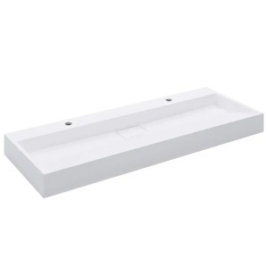 vidaXL Waschbecken 120 x 46 x 11 cm Mineralguss/Marmorguss Weiß 144068