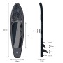 Schwarzes ECD Germany Stand Up Paddle Board Makani, 320x82x15 cm, mit Maßangaben.