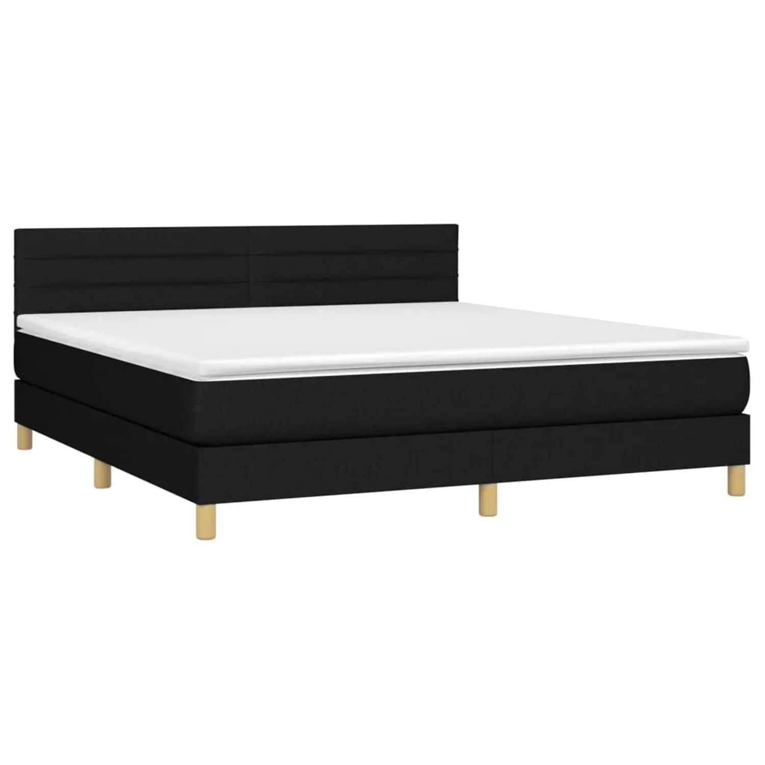 vidaXL Boxspringbett mit Matratze & LED Schwarz 160x200 cm Stoff 3133807 günstig online kaufen