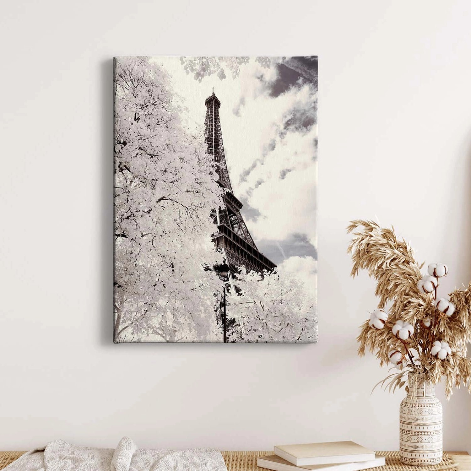 Bricoflor Eiffelturm Leinwand Bild Vintage Paris Bild In Schwarz Weiß Für S günstig online kaufen