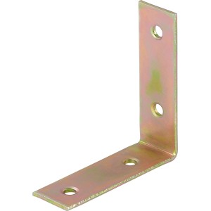 Gelb verzinkter Stuhlwinkel 60x60x18 mm für Holzkonstruktionen.