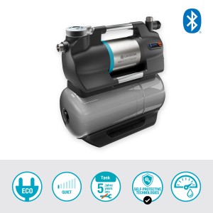 Gardena Hauswasserwerk 5600 SilentComfort, leise Gartenpumpe mit Bluetooth und 25l Tank.