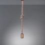 Retro Pendelleuchte Rope in Altmessing, 1-flammig, mit Leinenkabel und E27 Fassung.