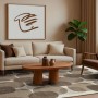 Lola&Moi Teppich Easther Silber, 140x200cm, im Wohnzimmer mit Couch und Tisch.