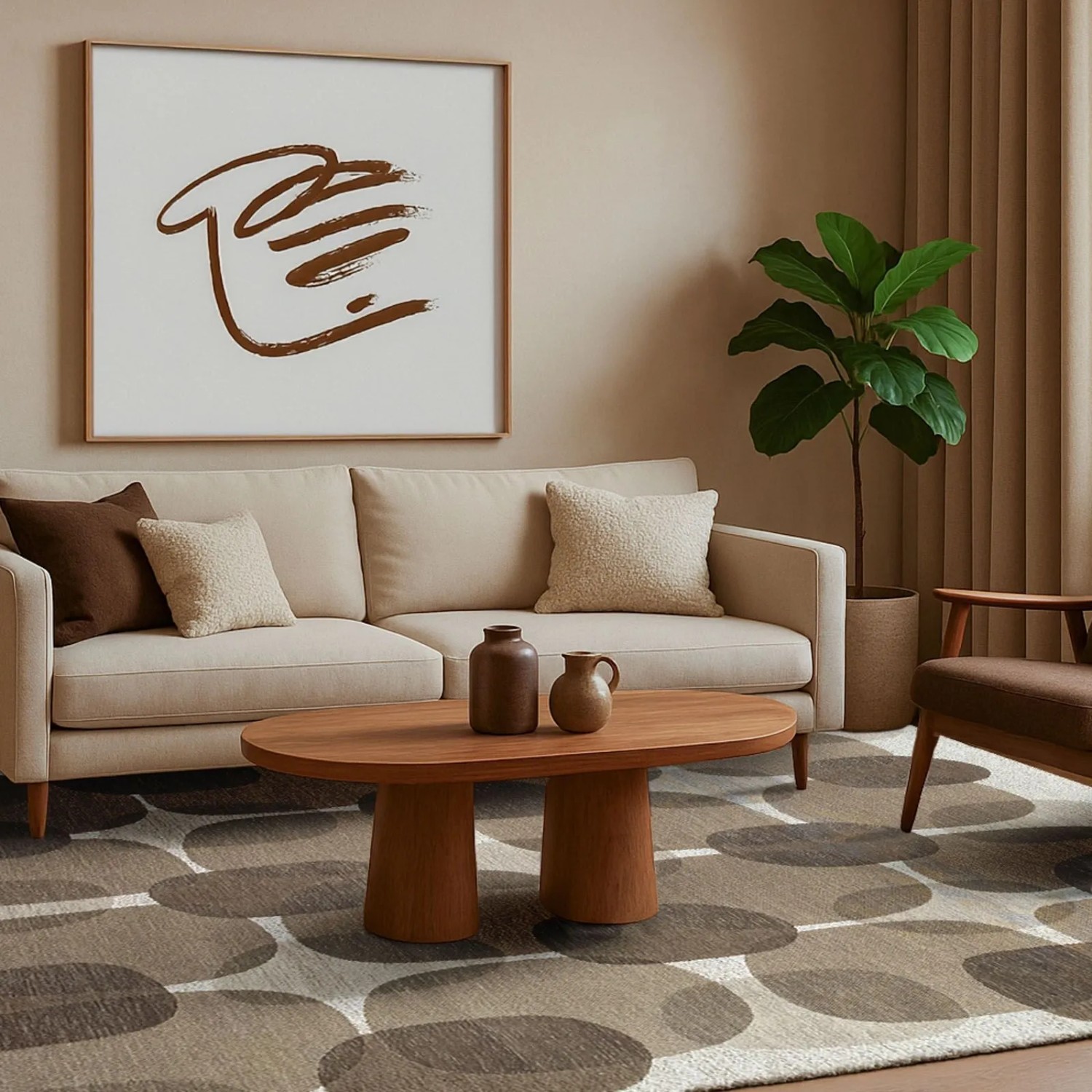 Lola&Moi Teppich Easther Silber, 140x200cm, im Wohnzimmer mit Couch und Tisch.