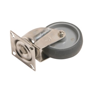 Apparate-Lenkrolle, Edelstahl, Ø 75mm, 50kg Traglast. Rolle für Geräte und Möbel.